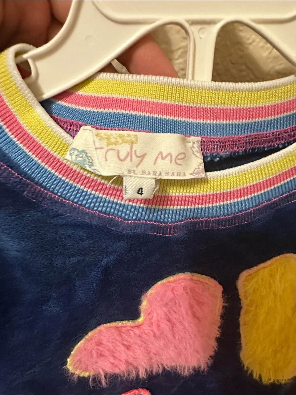 Truly Me Navy Plush 'LOVE' Set with Rainbow Trim